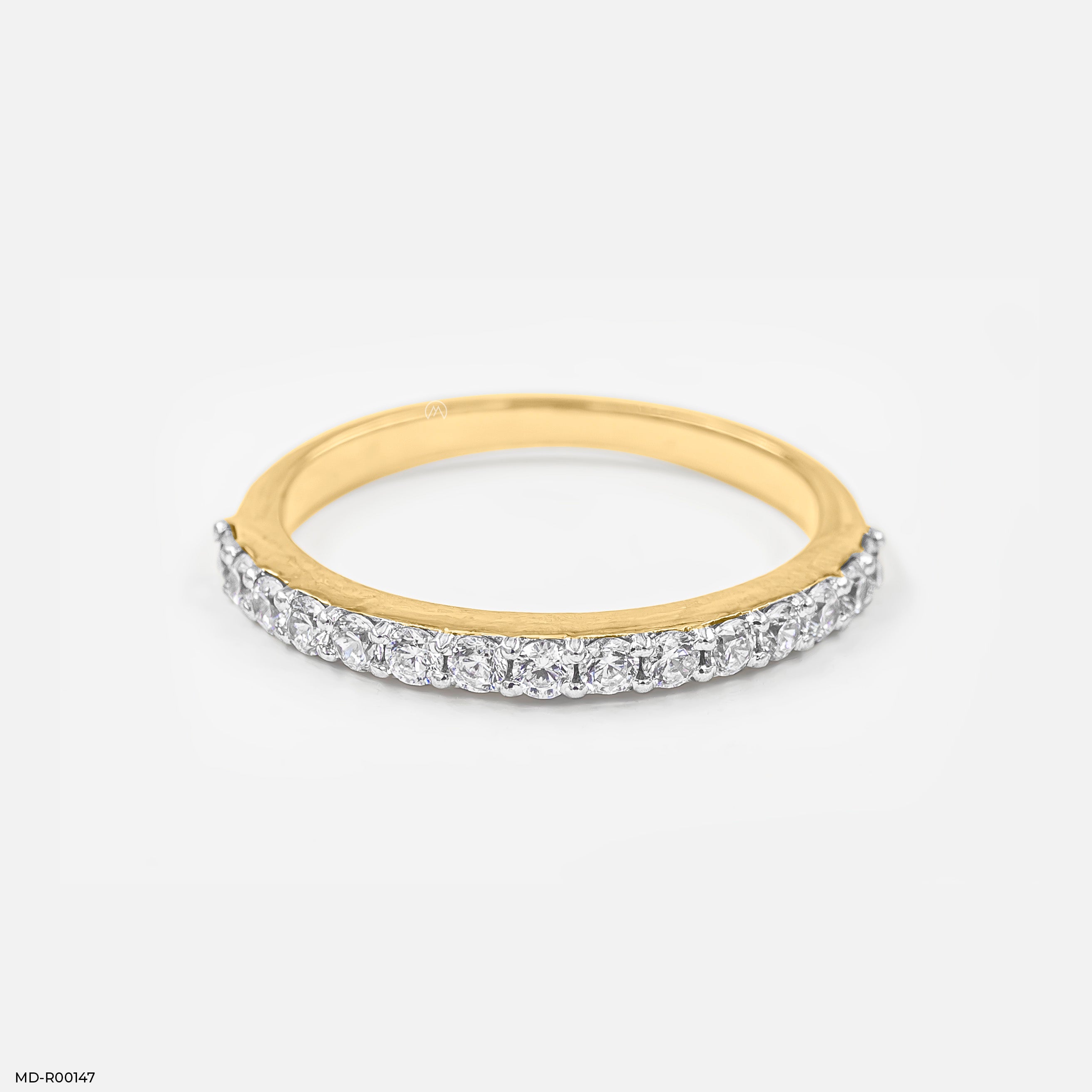 Classic Diamond Wedding Band Rings 18K Yellow Gold