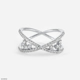 The X-Shaped Diamond Ring 14K Yellow Gold