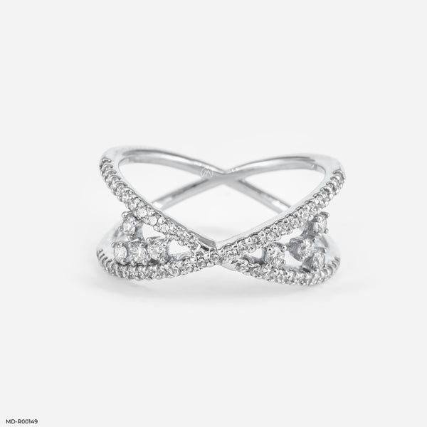 The X-Shaped Diamond Ring Platinum 950