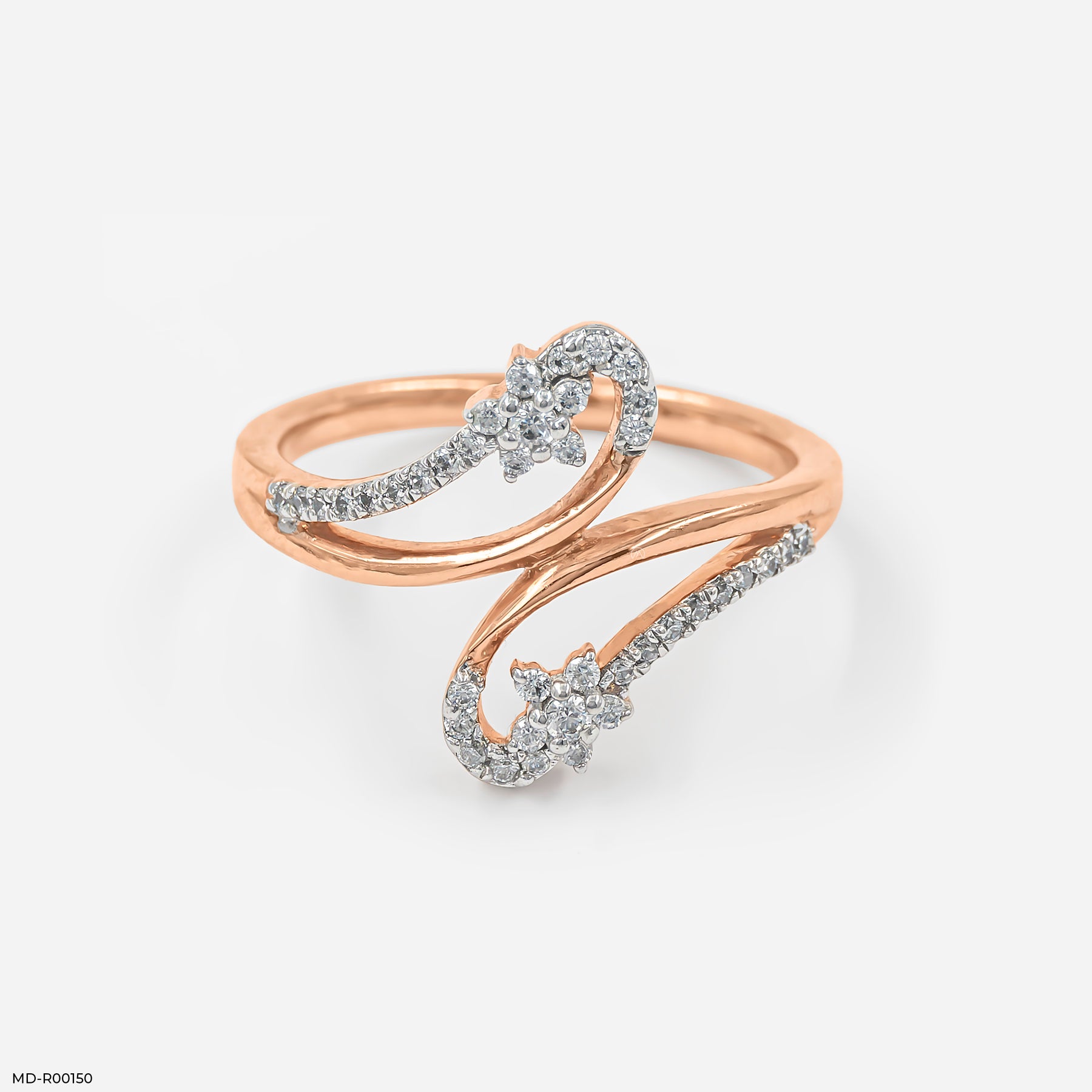 Entwined Diamond Wrap Rings 14K Yellow Gold