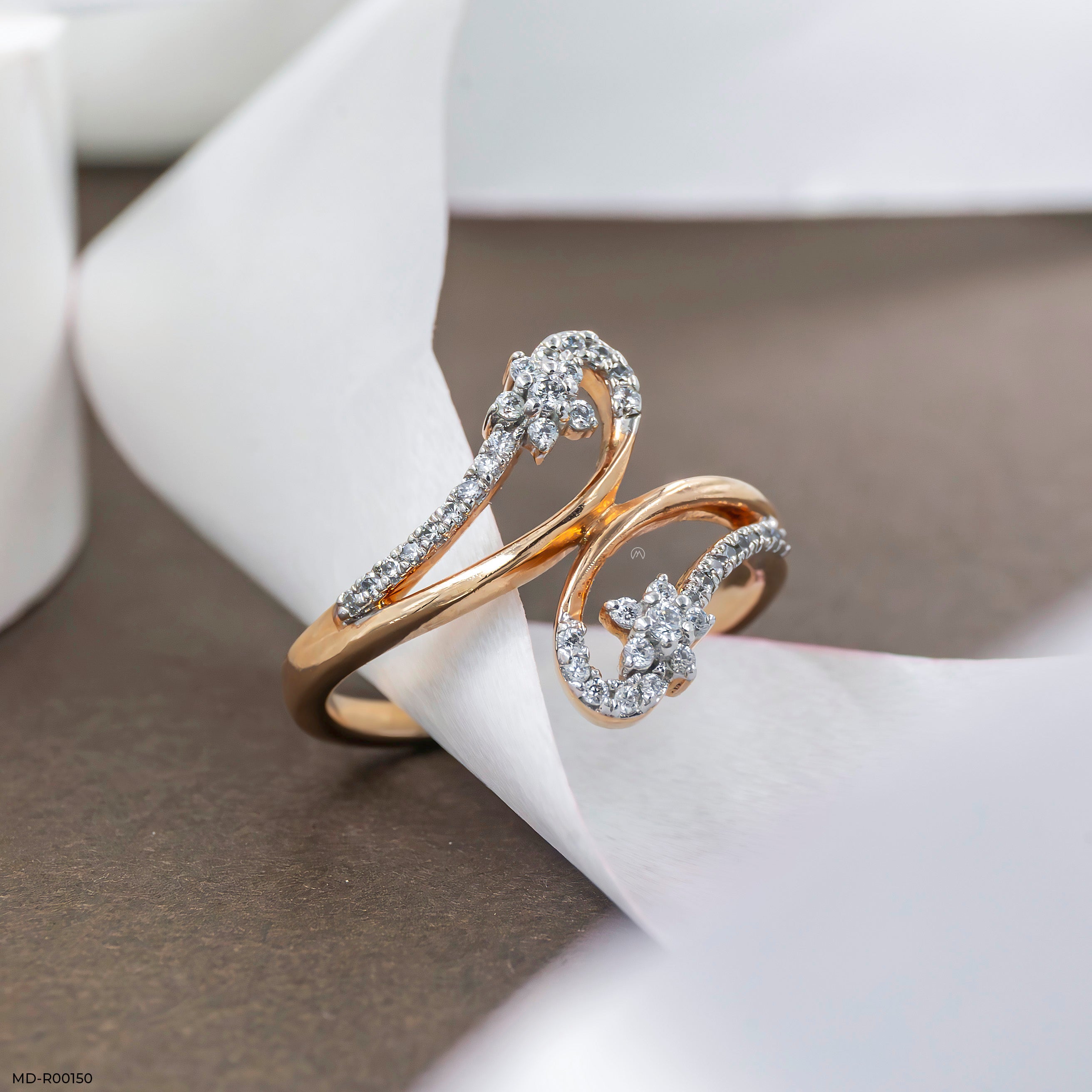 Entwined Diamond Wrap Rings 9K Rose Gold