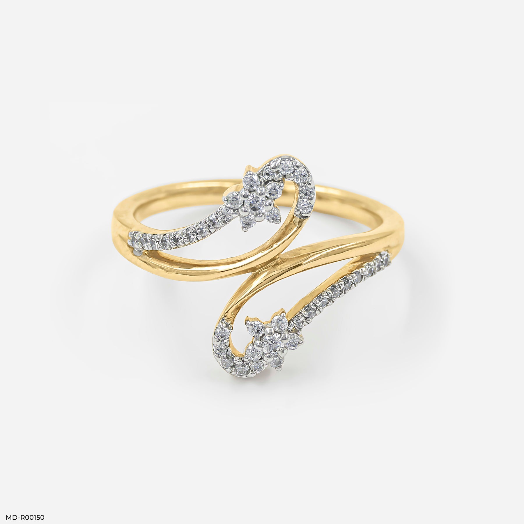 Entwined Diamond Wrap Rings 14K Yellow Gold