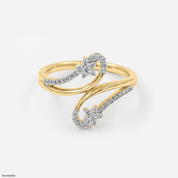 Entwined Diamond Wrap Rings 18K Yellow Gold