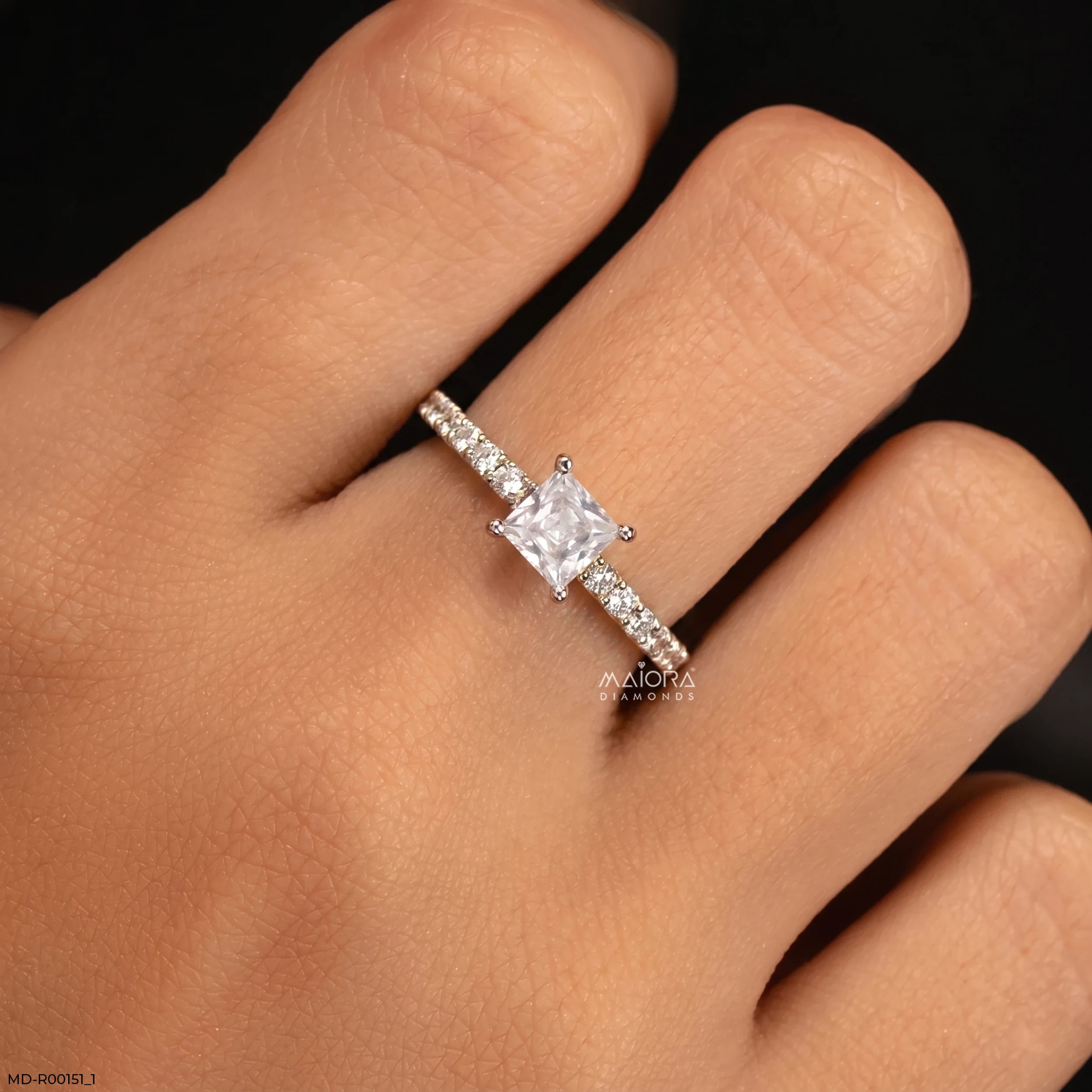 1 Carat Treasures Princessara Stackable Ring Platinum 950