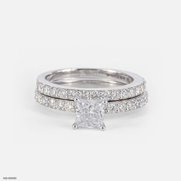 1 Carat Treasures Princessara Stackable Ring 9K White Gold
