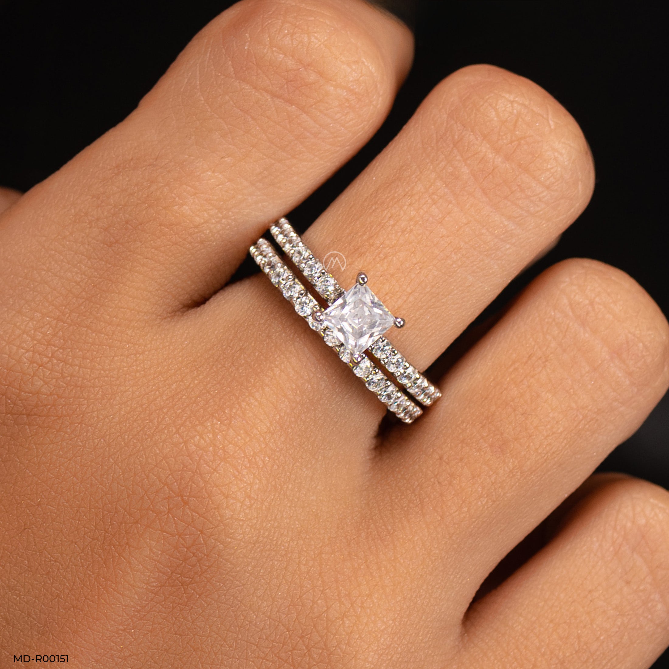 1 Carat Treasures Princessara Stackable Ring Platinum 950