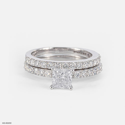 1 Carat Treasures Princessara Stackable Ring 14K White Gold