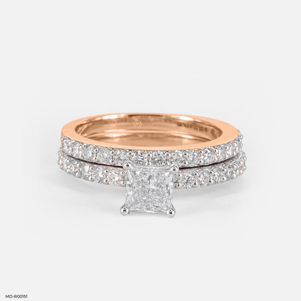 1 Carat Treasures Princessara Stackable Ring 9K Rose Gold