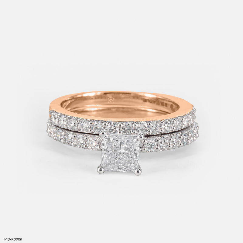 1 Carat Treasures Princessara Stackable Ring 9K Rose Gold