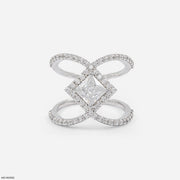 Infinity Princess-Cut Ring 18K White Gold