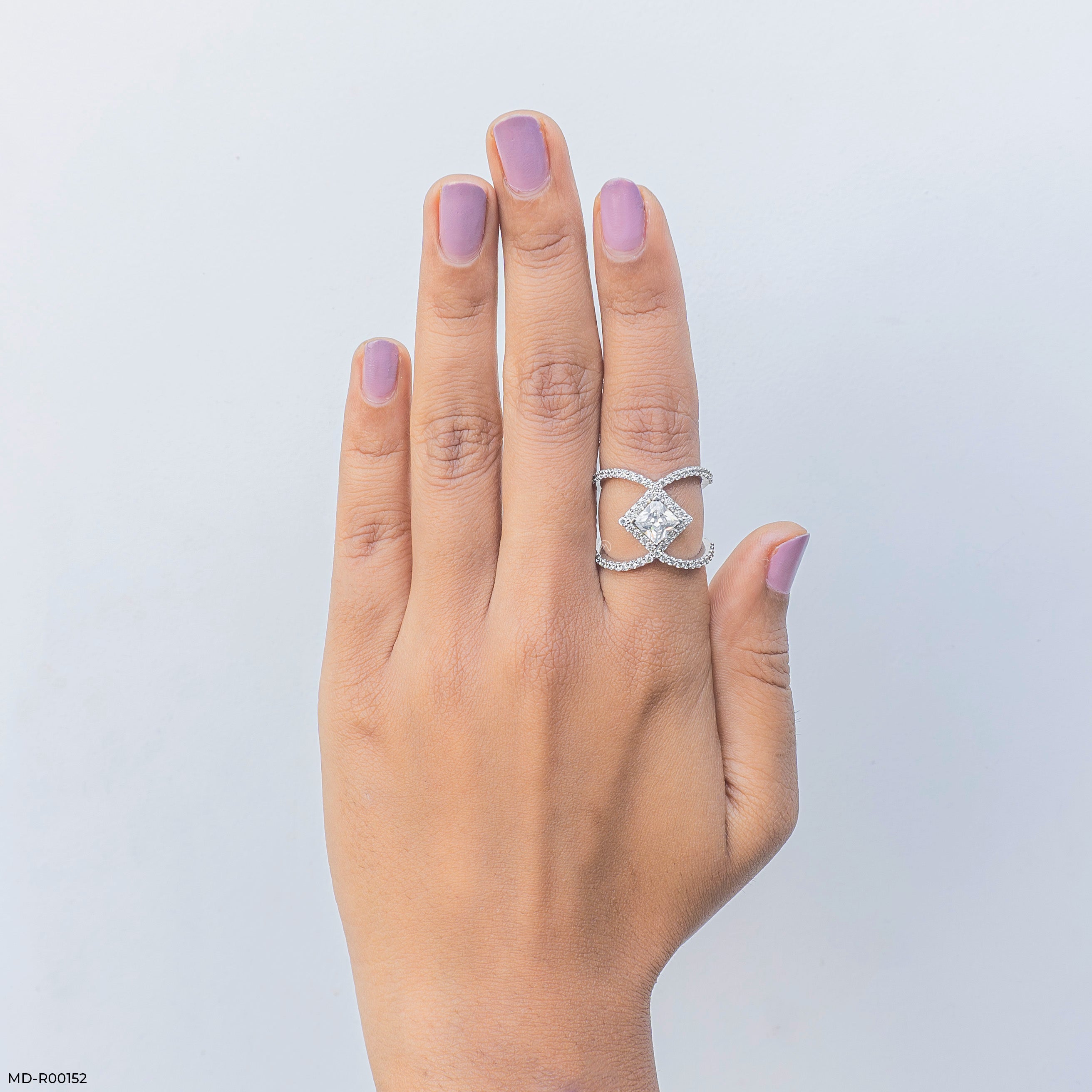 Infinity Princess-Cut Ring 9K White Gold