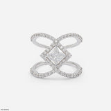 Infinity Princess-Cut Ring 14K White Gold
