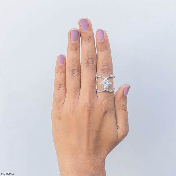 Infinity Princess-Cut Ring 14K White Gold