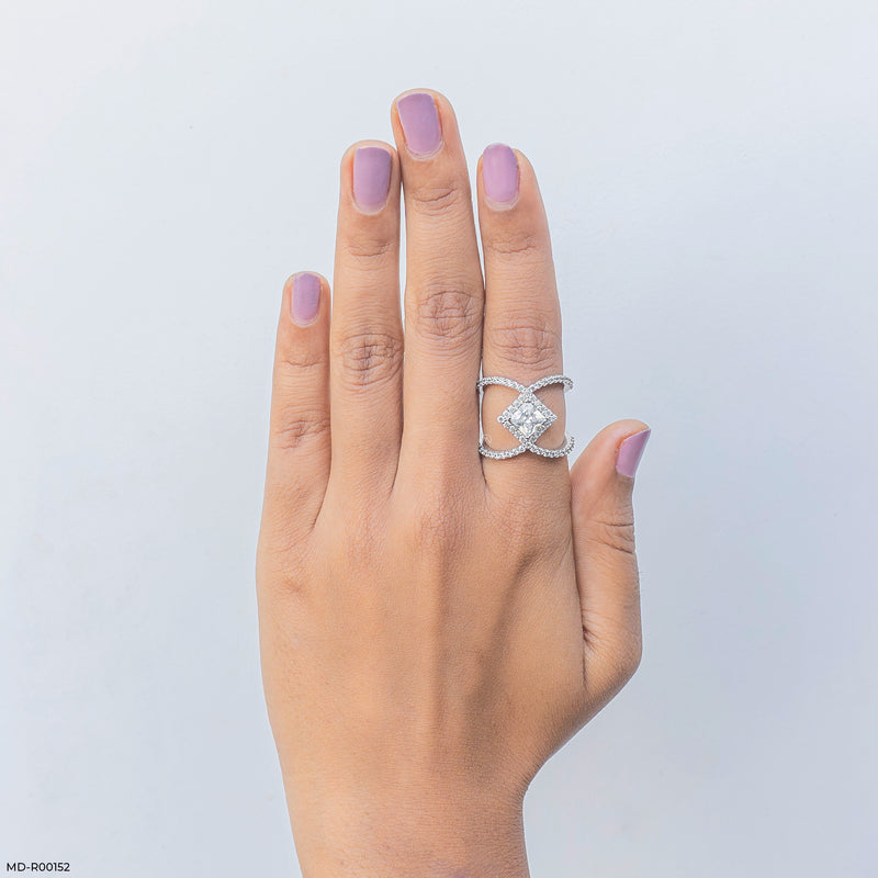 Infinity Princess-Cut Ring 14K White Gold
