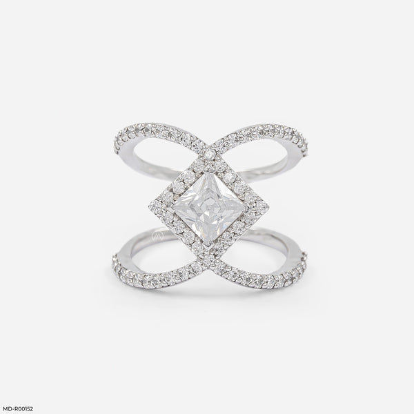 Infinity Princess-Cut Ring 14K White Gold