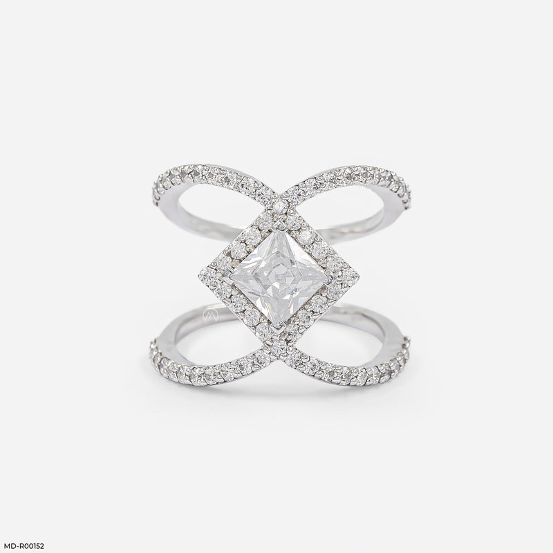 Infinity Princess-Cut Ring 14K White Gold