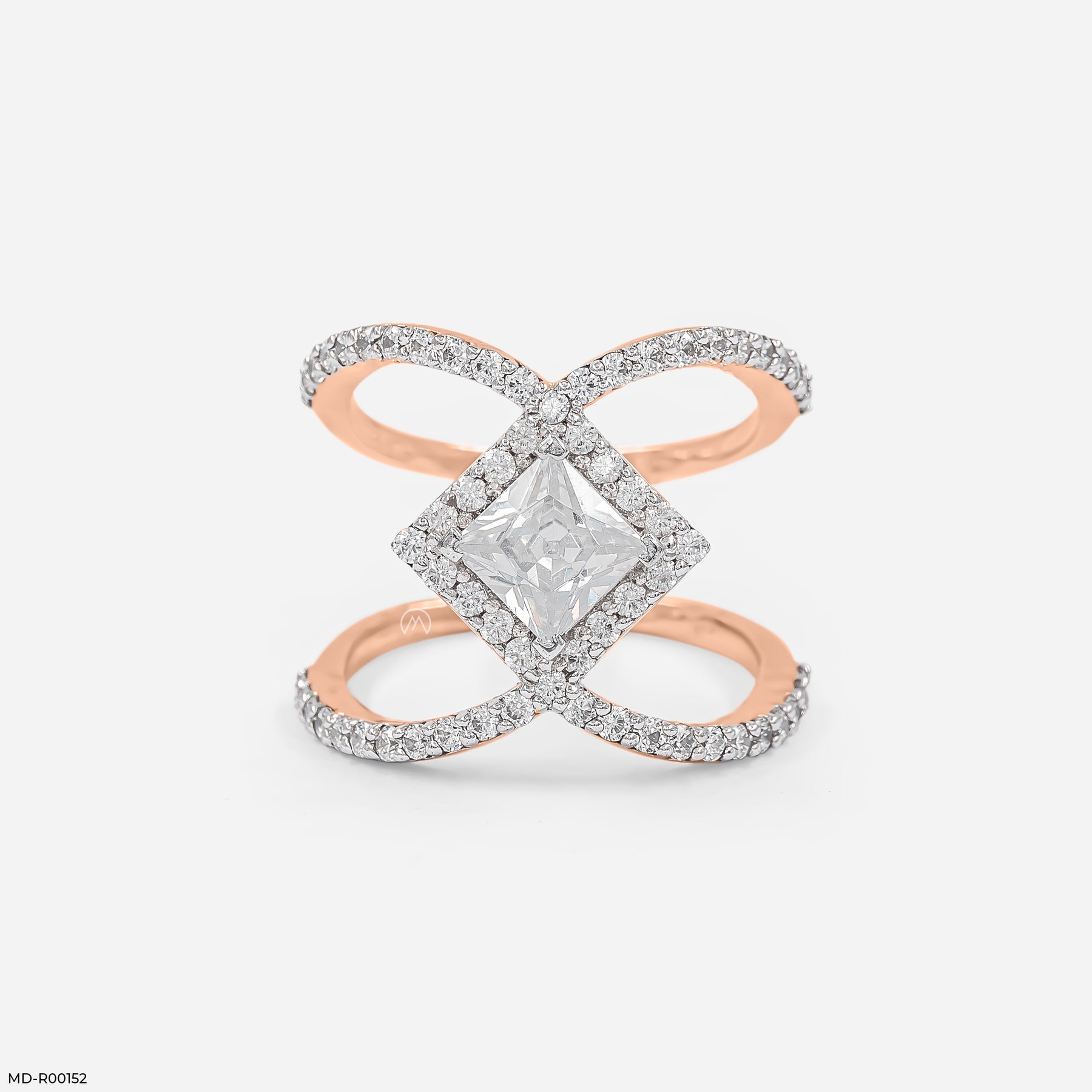 Infinity Princess-Cut Ring 14K Yellow Gold