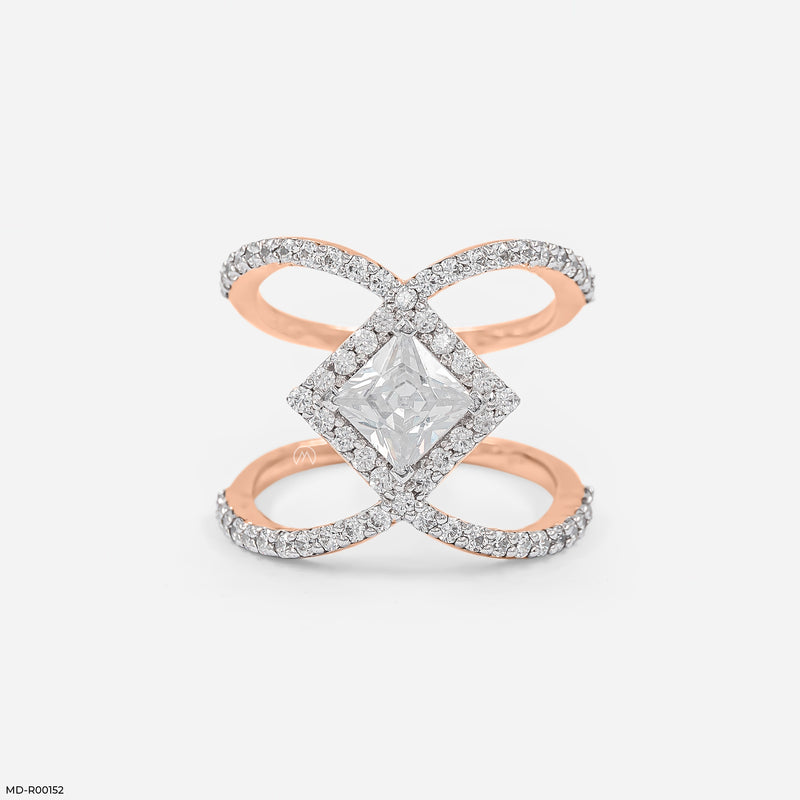 Infinity Princess-Cut Ring 14K White Gold