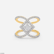 Infinity Princess-Cut Ring 9K Yellow Gold