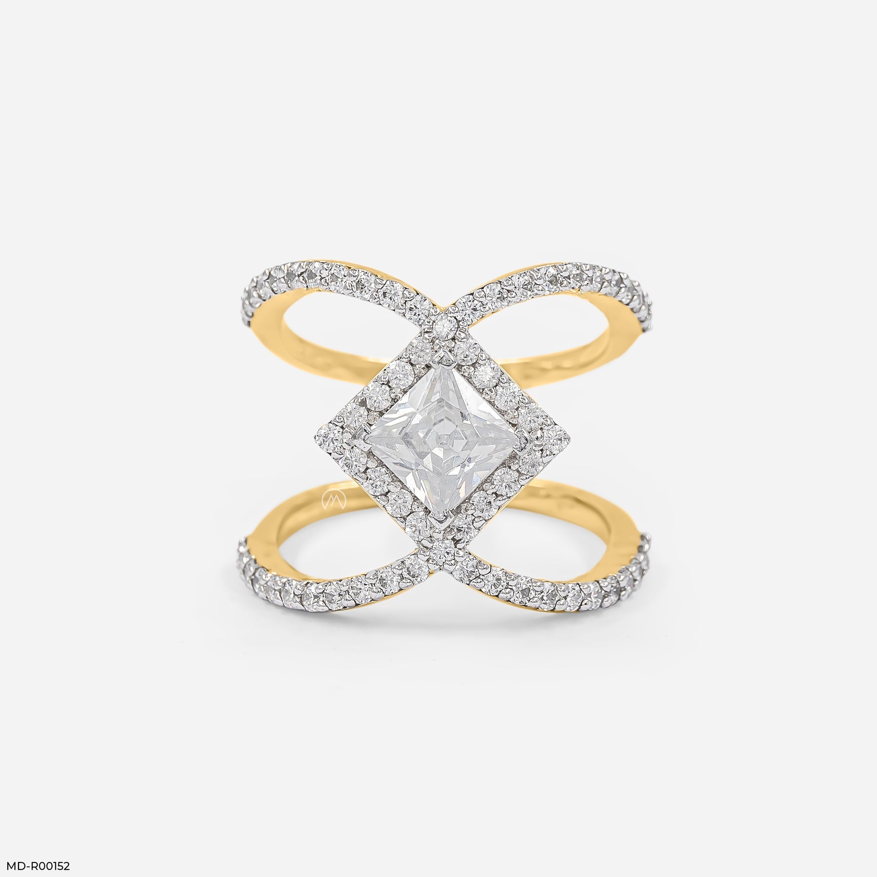 Infinity Princess-Cut Ring 14K Yellow Gold