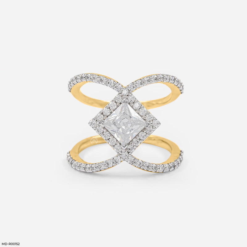 Infinity Princess-Cut Ring 14K White Gold
