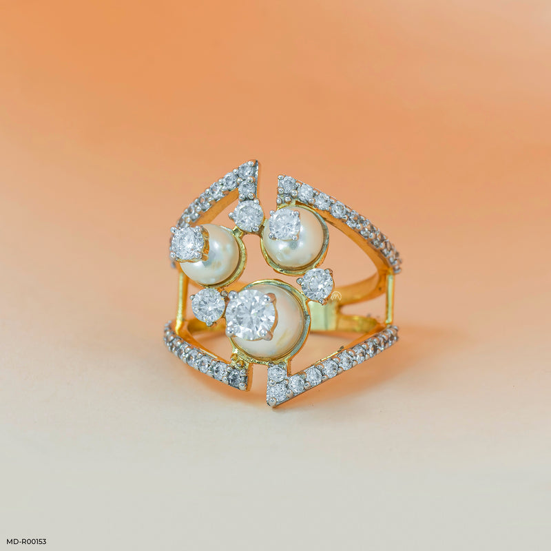 Open-Work Architectural Ring 18K Yellow Gold