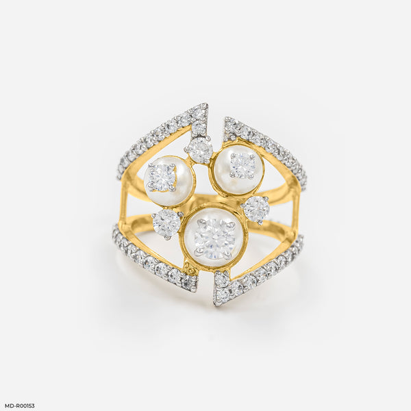 Open-Work Architectural Ring 14K Yellow Gold
