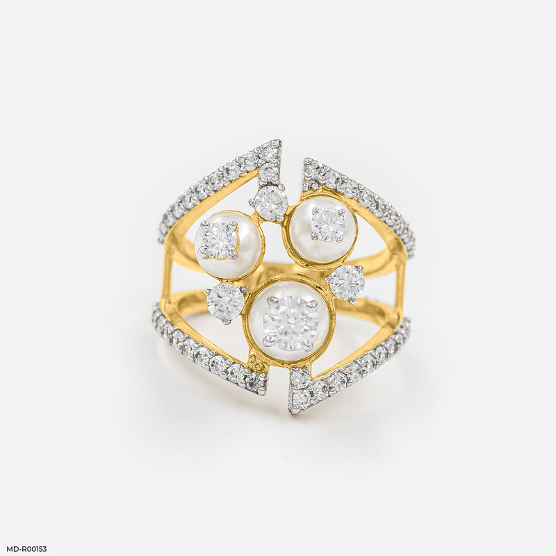 Open-Work Architectural Ring 18K Yellow Gold