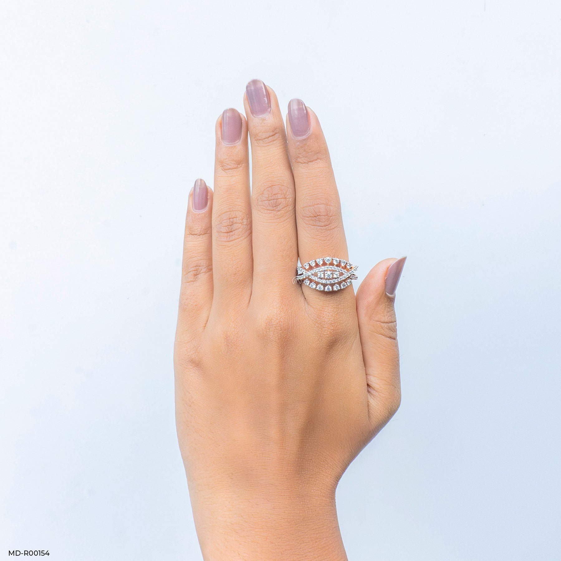 Nature Inspired Round Diamond Rings 18K Rose Gold