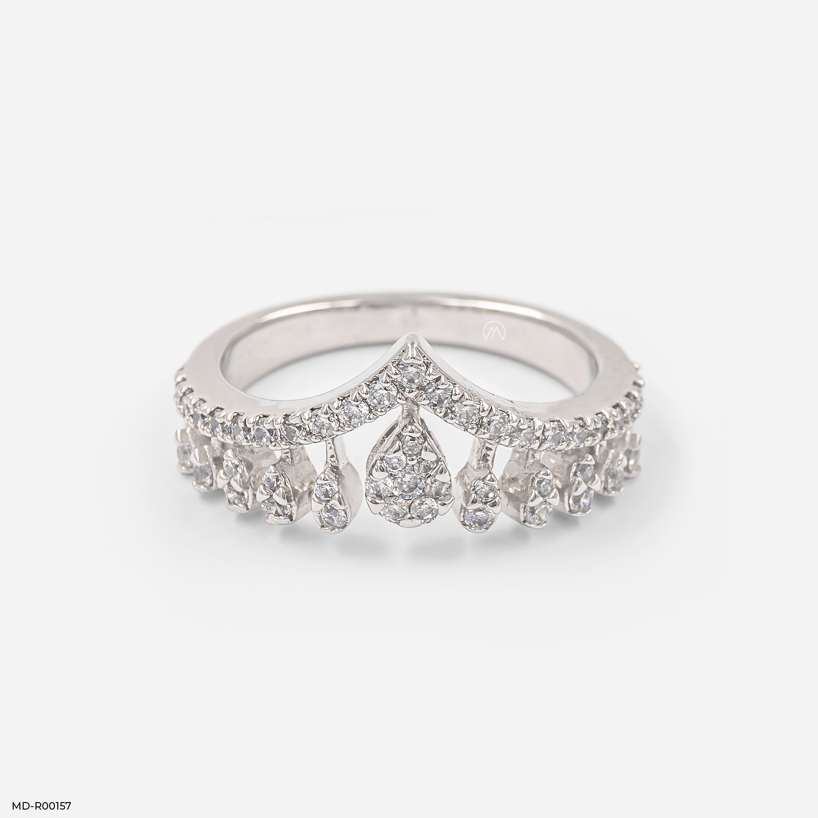 Vintage Style Vanki Diamond Ring 9K White Gold