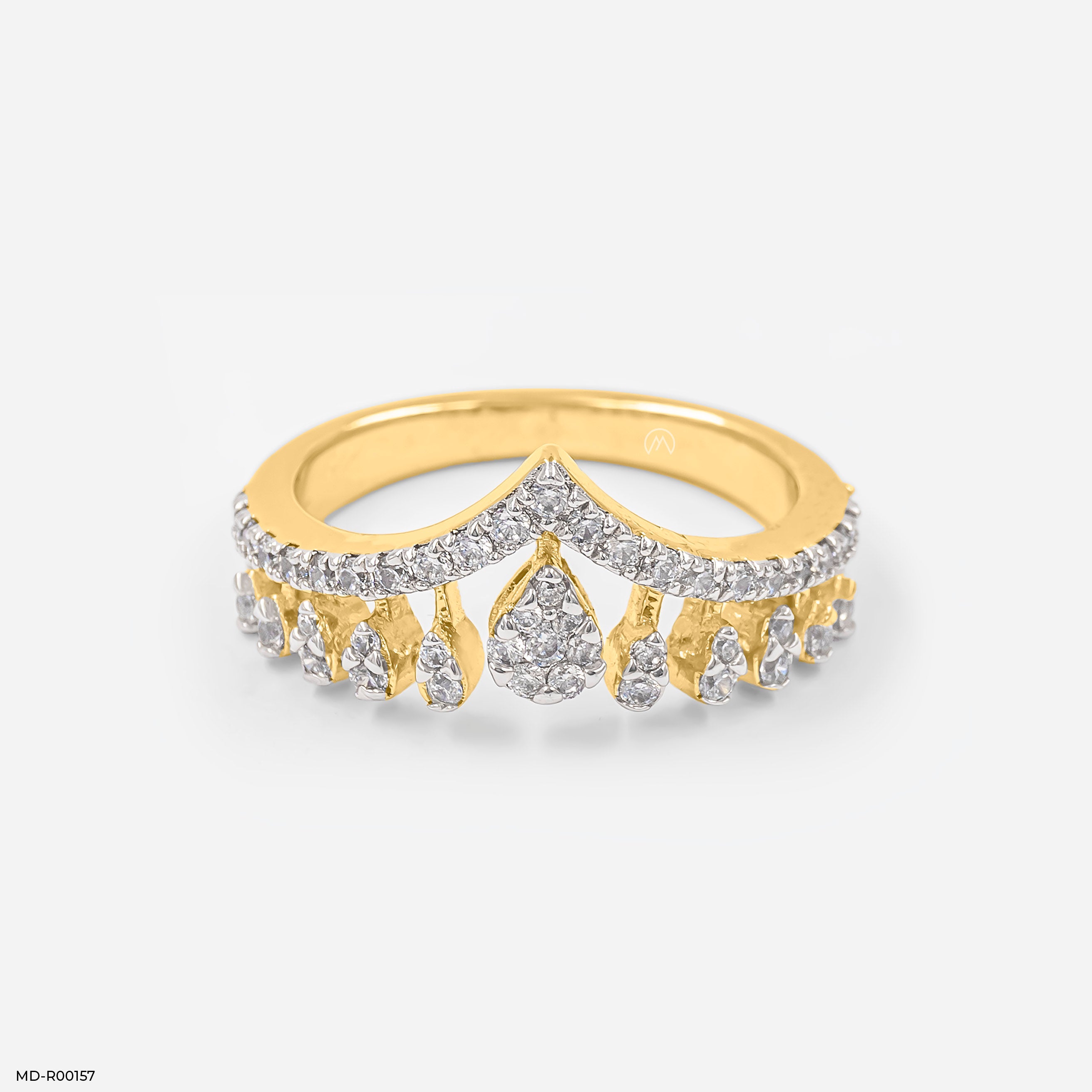 Vintage Style Vanki Diamond Ring 18K Yellow Gold