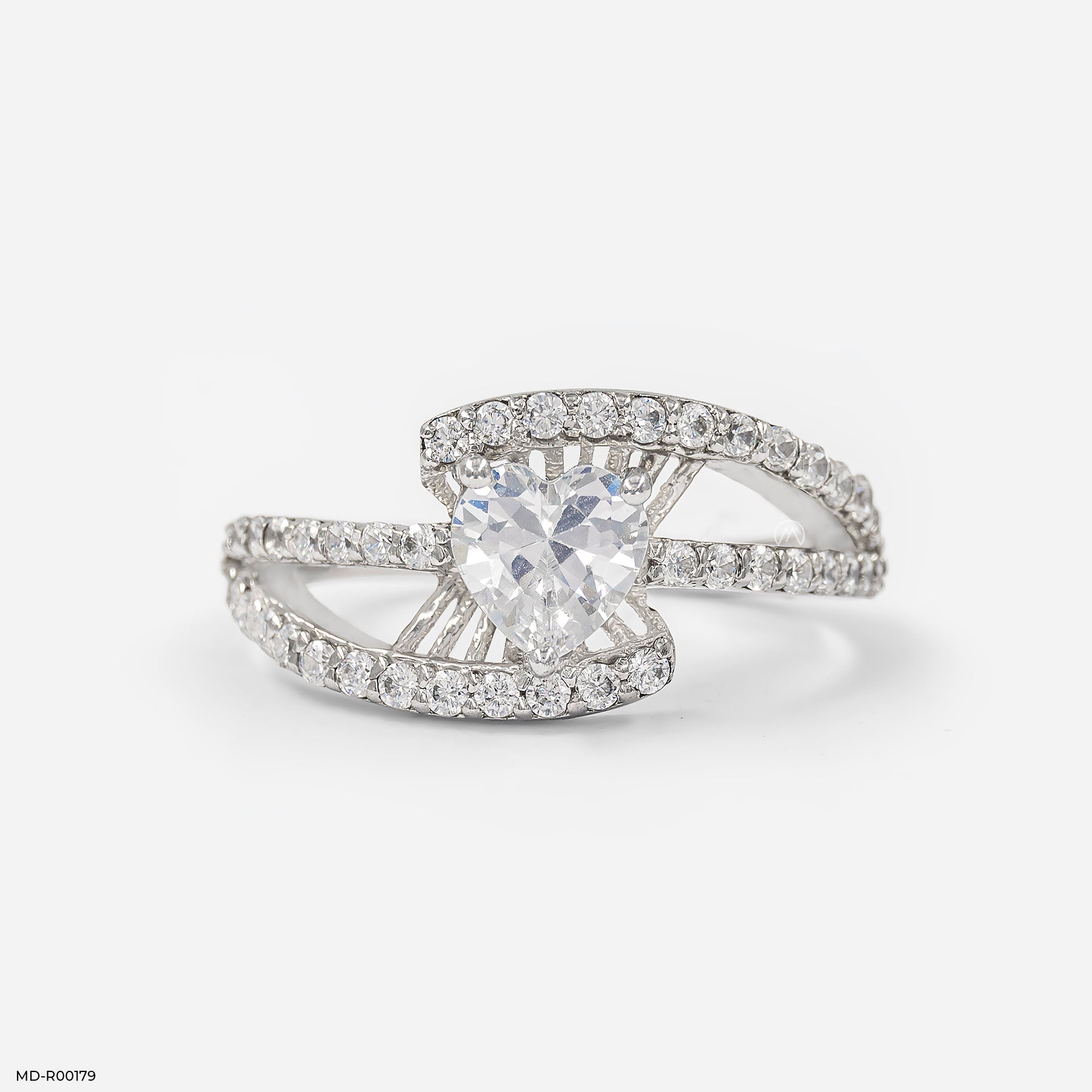 1 Carat Heart Shape Diamond Ring 14K White Gold