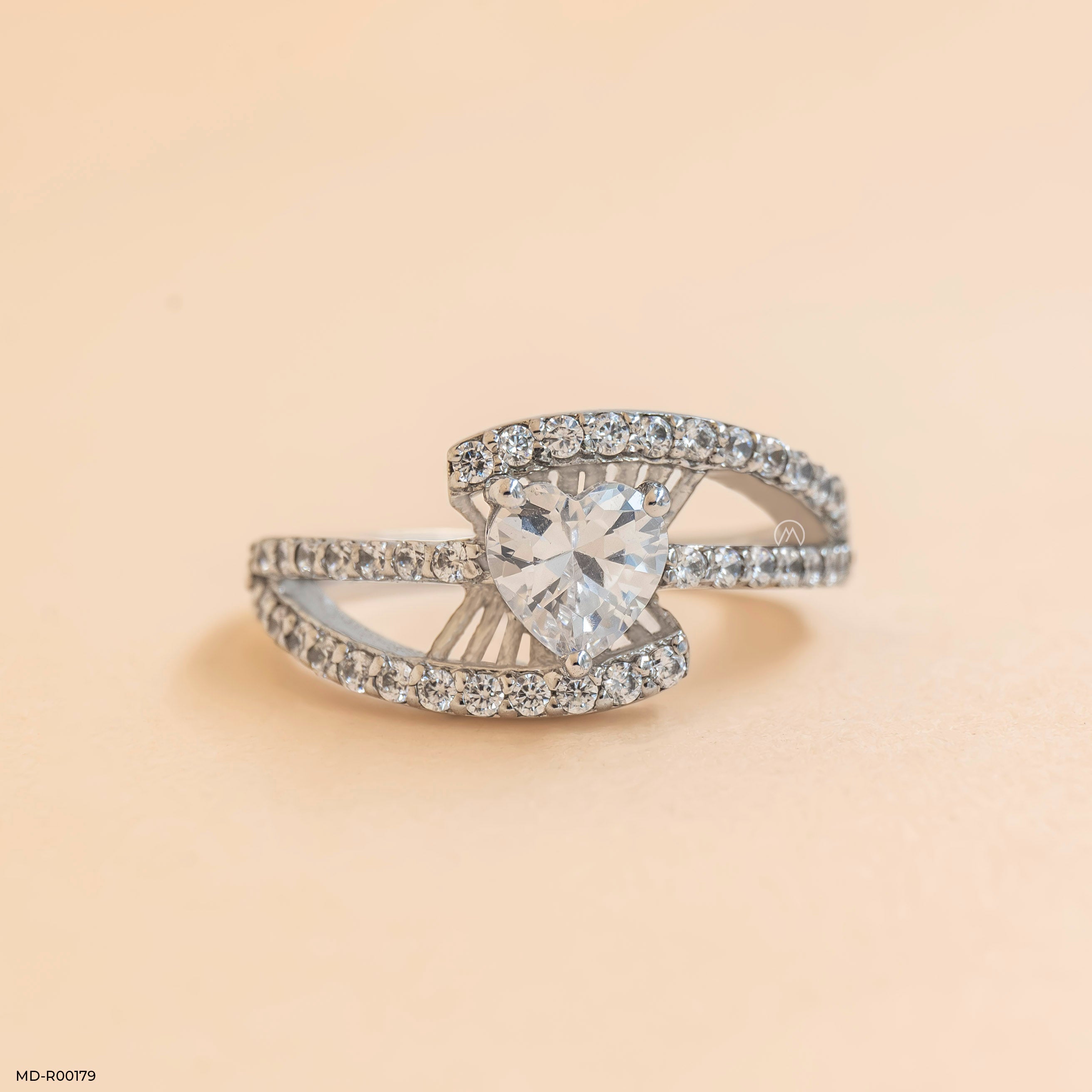 1 Carat Heart Shape Diamond Ring 9K White Gold