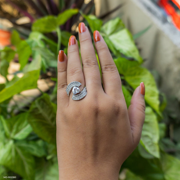 The Heart-Shaped Pave Ring 14K White Gold