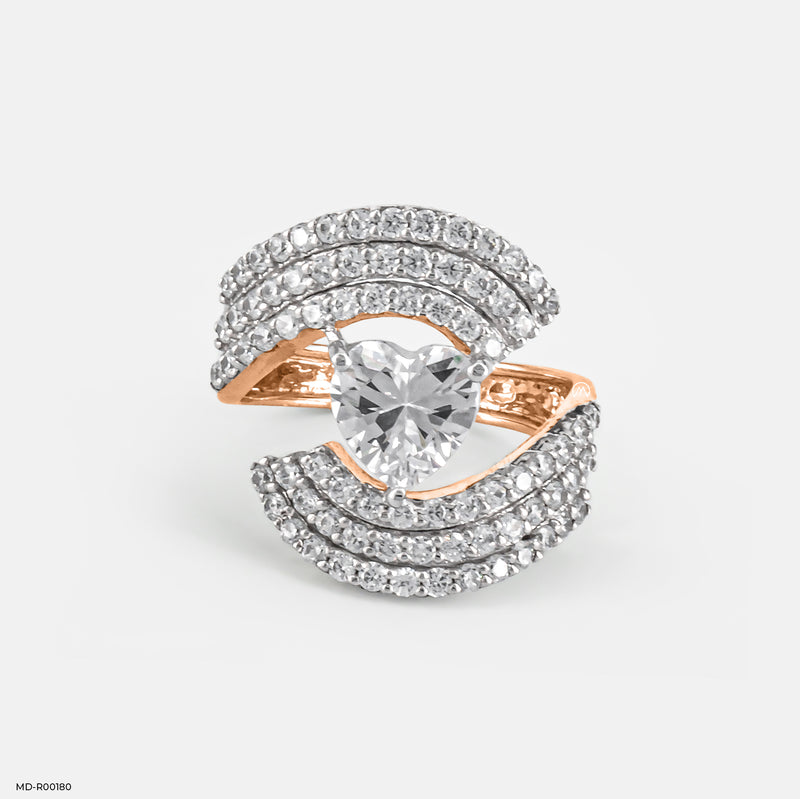 The Heart-Shaped Pave Ring 14K Yellow Gold