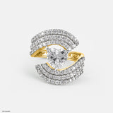 The Heart-Shaped Pave Ring 14K Yellow Gold