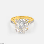 5 Carat Oval Shape Solitaire Ring  9K Yellow Gold