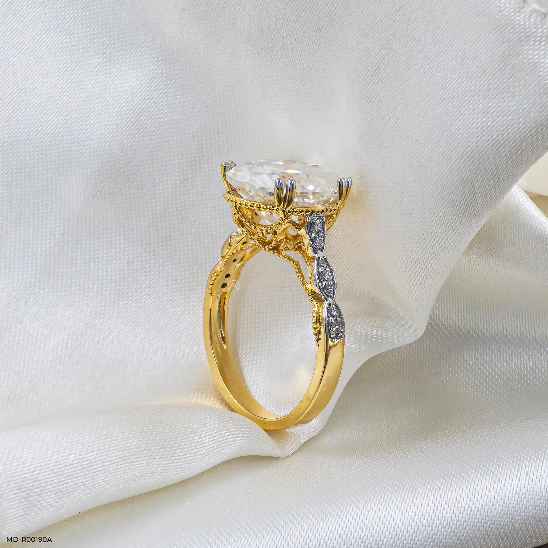 5 Carat Oval Shape Solitaire Ring  9K Yellow Gold