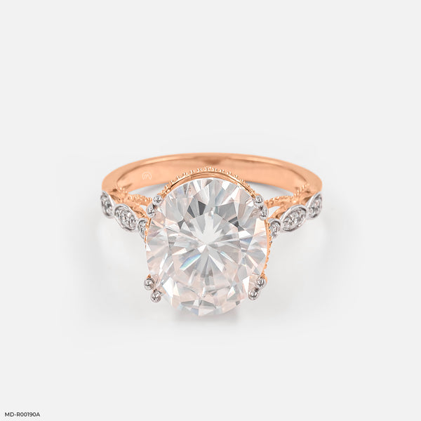 Oval Shape Diamond Rings 14K Rose Gold