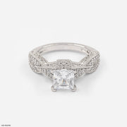 1.5 Carat Princess Cut Diamond Ring 14K White Gold
