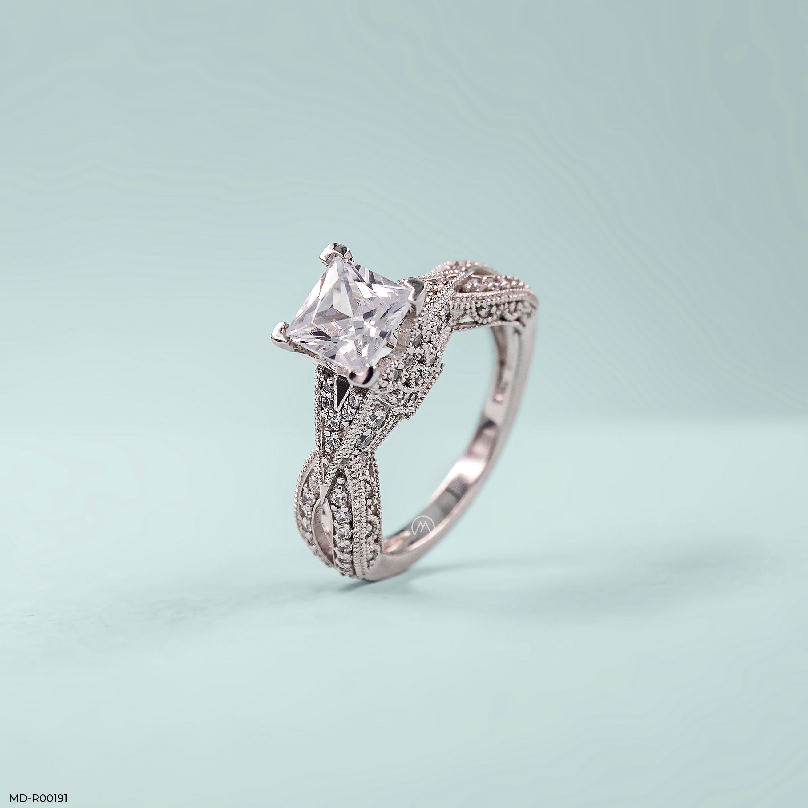 1.5 Carat Princess Cut Diamond Ring 18K Rose Gold