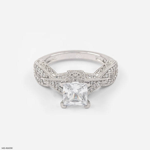 1.5 Carat Princess Cut Diamond Ring 18K White Gold