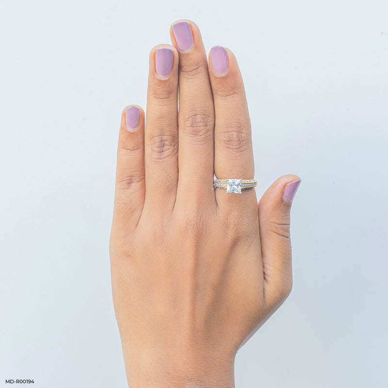 Princess Diamond Engagement Rings 14K Yellow Gold