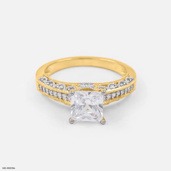 Princess Diamond Engagement Rings 14K Yellow Gold