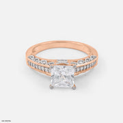 1 Carat Princess Cut Diamond Ring 14K Rose Gold