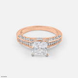Princess Diamond Engagement Rings 14K Yellow Gold