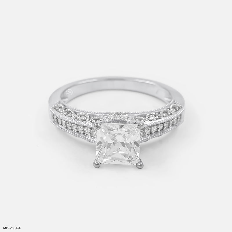 Princess Diamond Engagement Rings 14K Yellow Gold