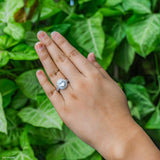 Fancy Halo Diamond Ring 14K White Gold