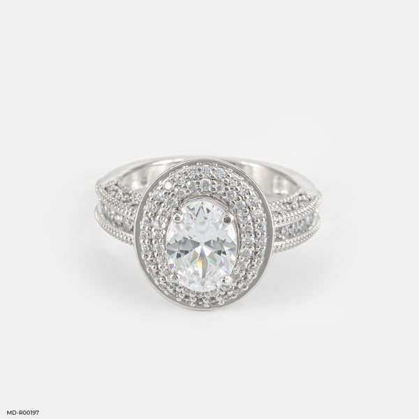 Fancy Halo Diamond Ring 14K White Gold