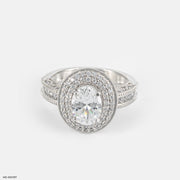 1.5 Carat Oval Solitaire Double Halo Ring